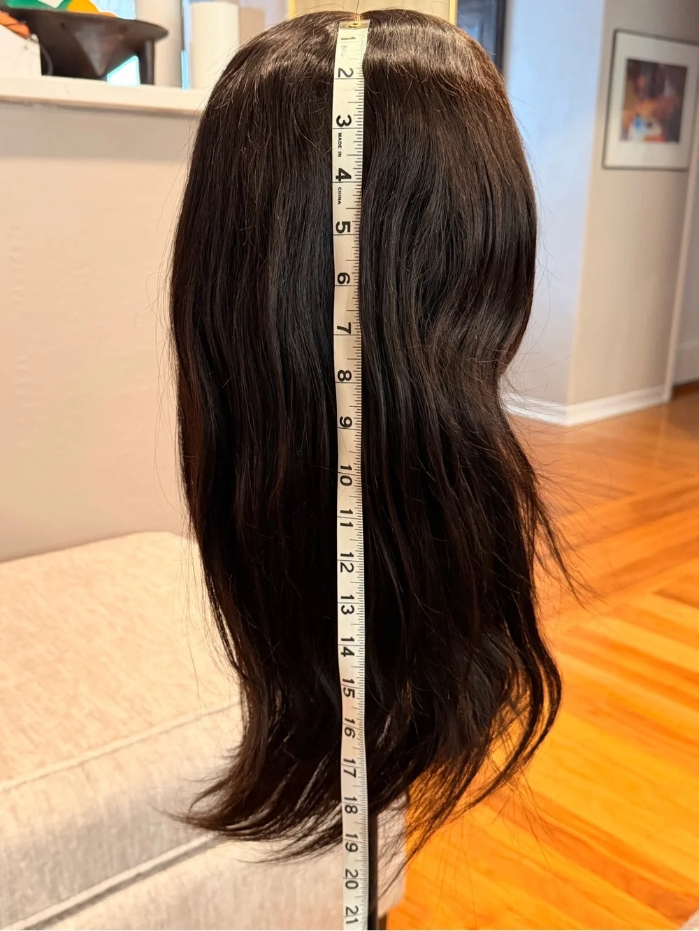 20” Nat Black Straight Human Hair Wig 13x6 HD Lace Front 180% Density #069